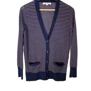 🌻3 for $25 SALE- Ann Taylor Loft Striped Wool Blend Cardigan NWT